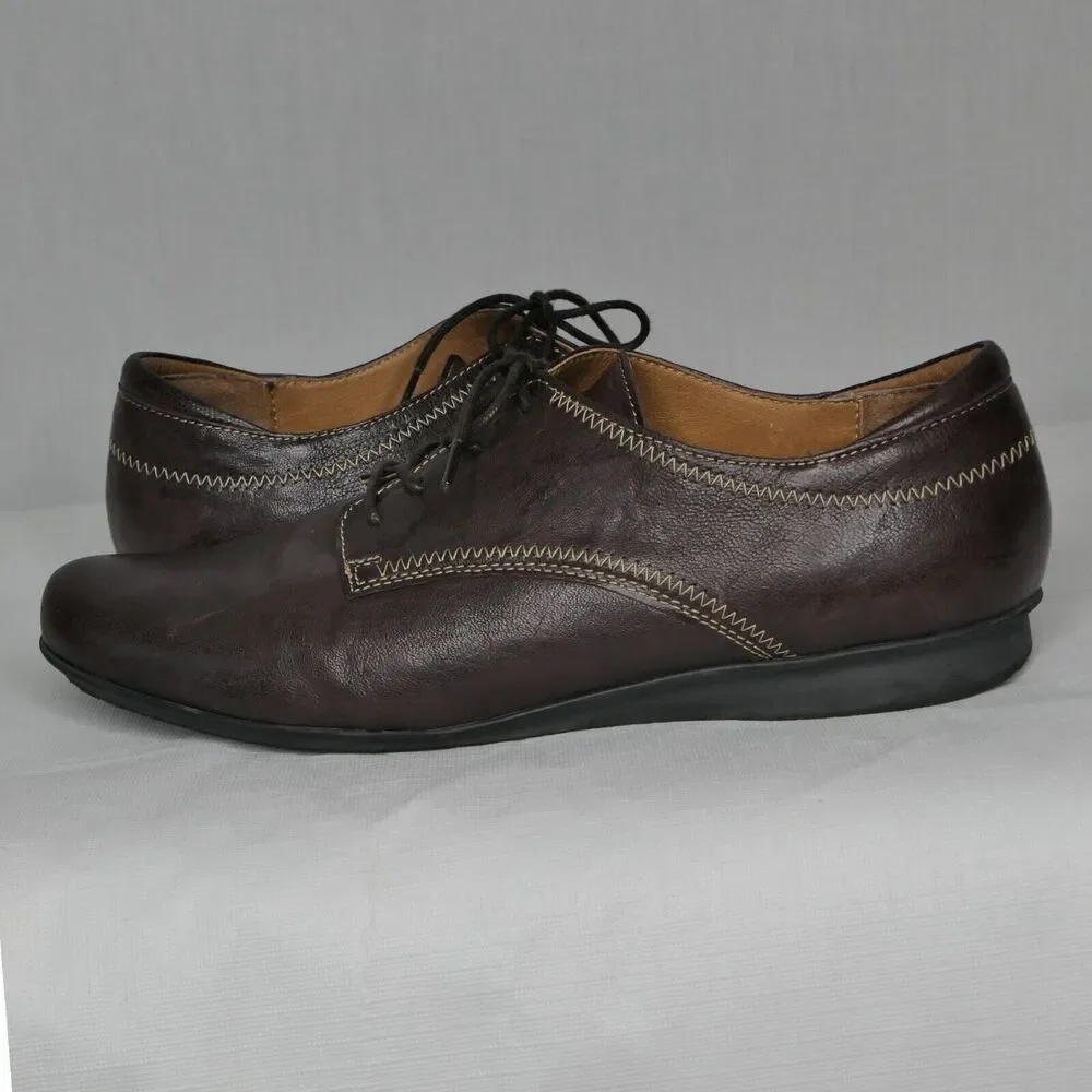 Taos Womens Oxfords Lace Comfort Shoes Flats Leather Chocolate Ideal 10 ? 41
